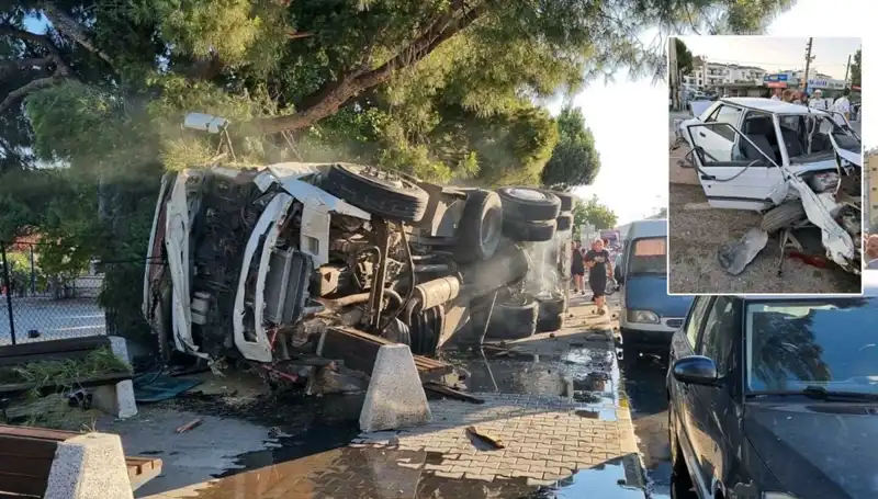 Freni Patlayan Kamyon, Otomobillere Çarparak Korku Dolu Anlar Yaratıyor
